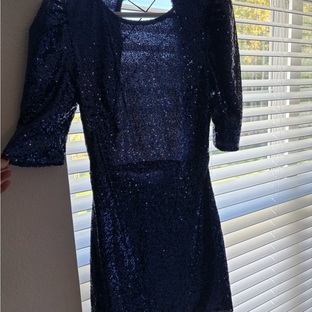 Altar'd State Navy Sequin Mini Dress